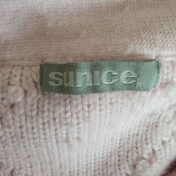 COPY - Sunice Quarter Zip, Wool Blend Ribbed Sweater. Size L. - Picture 7 of 9